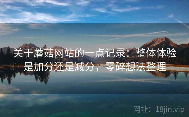 关于蘑菇网站的一点记录：整体体验是加分还是减分，零碎想法整理